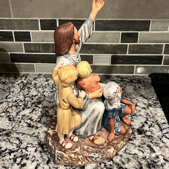 Masterpiece Porcelain Jesus With The Children “ Come Unto Me” By Homco 1989 - Picture 4 of 7